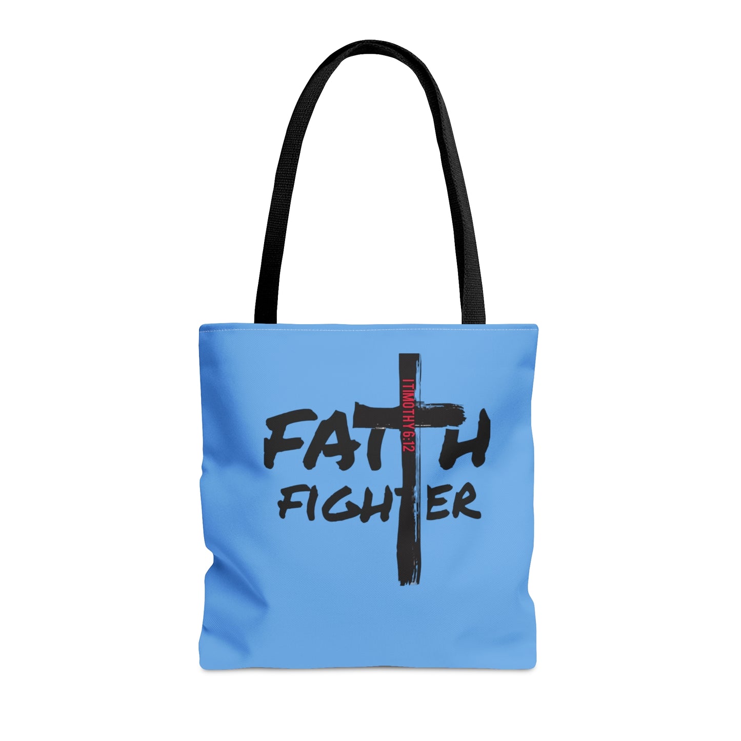 Collection A: “Faith Fighter” Light Blue Tote Bag