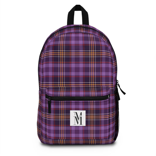 Mss Mia Purple Plaid Backpack