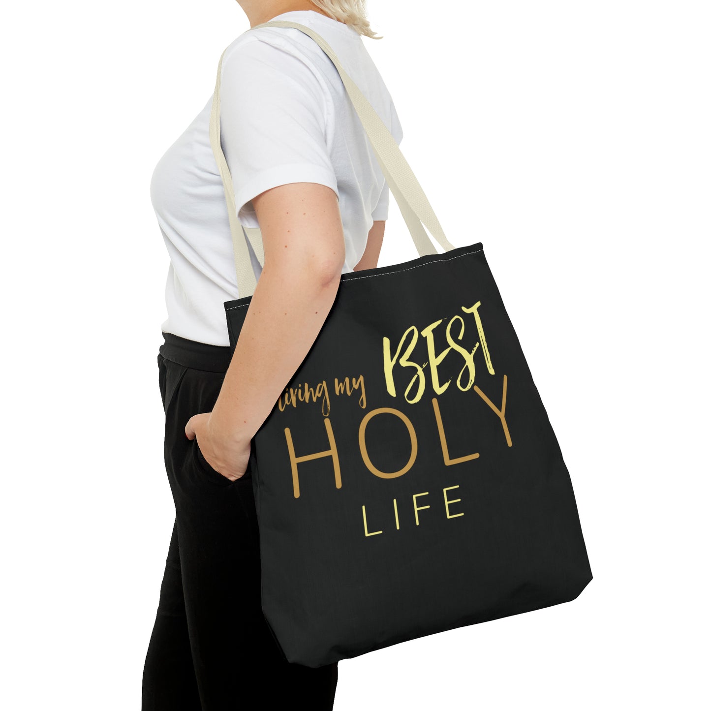 Collection A: “HOLYlife” Black Tote Bag