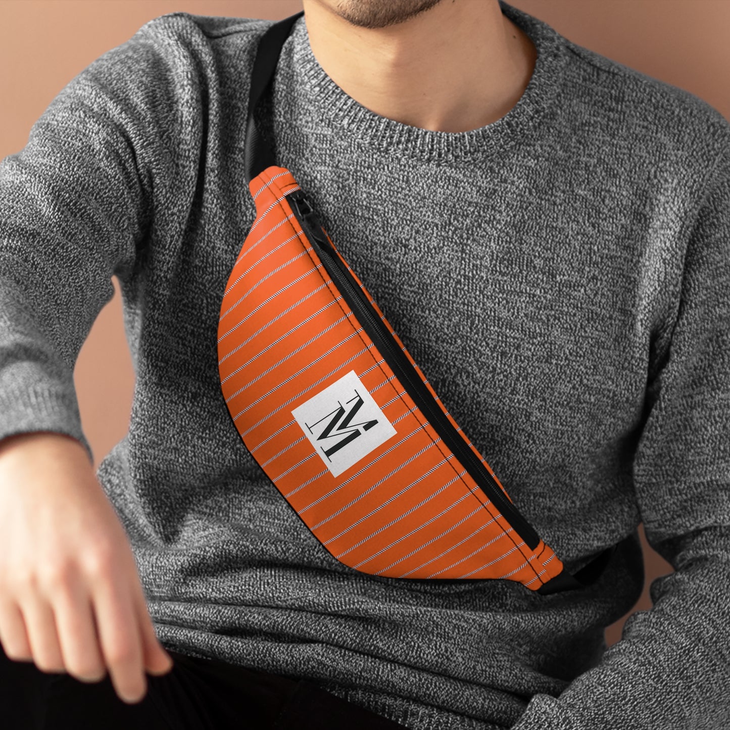 Mss Mia Orange w/ Pinstripe Fanny Pack