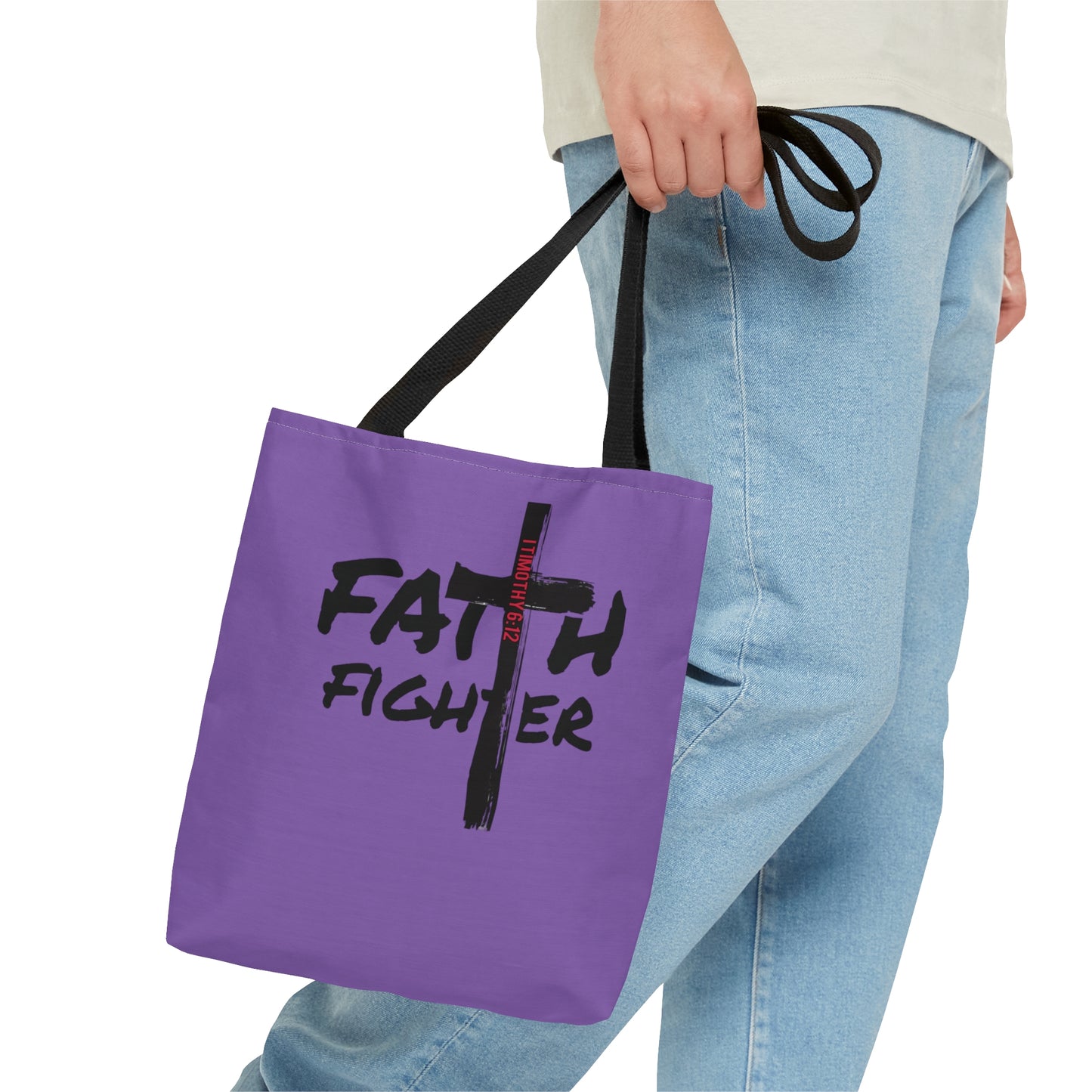 Collection A: “Faith Fighter” Purple Tote Bag