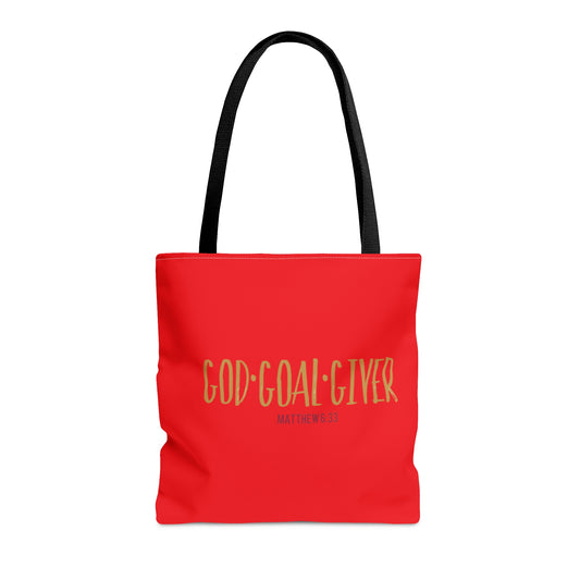 “Goal Giver” Red Tote Bag