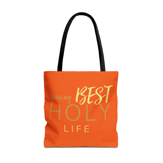 Collection A: “HOLYlife” Orange Tote Bag