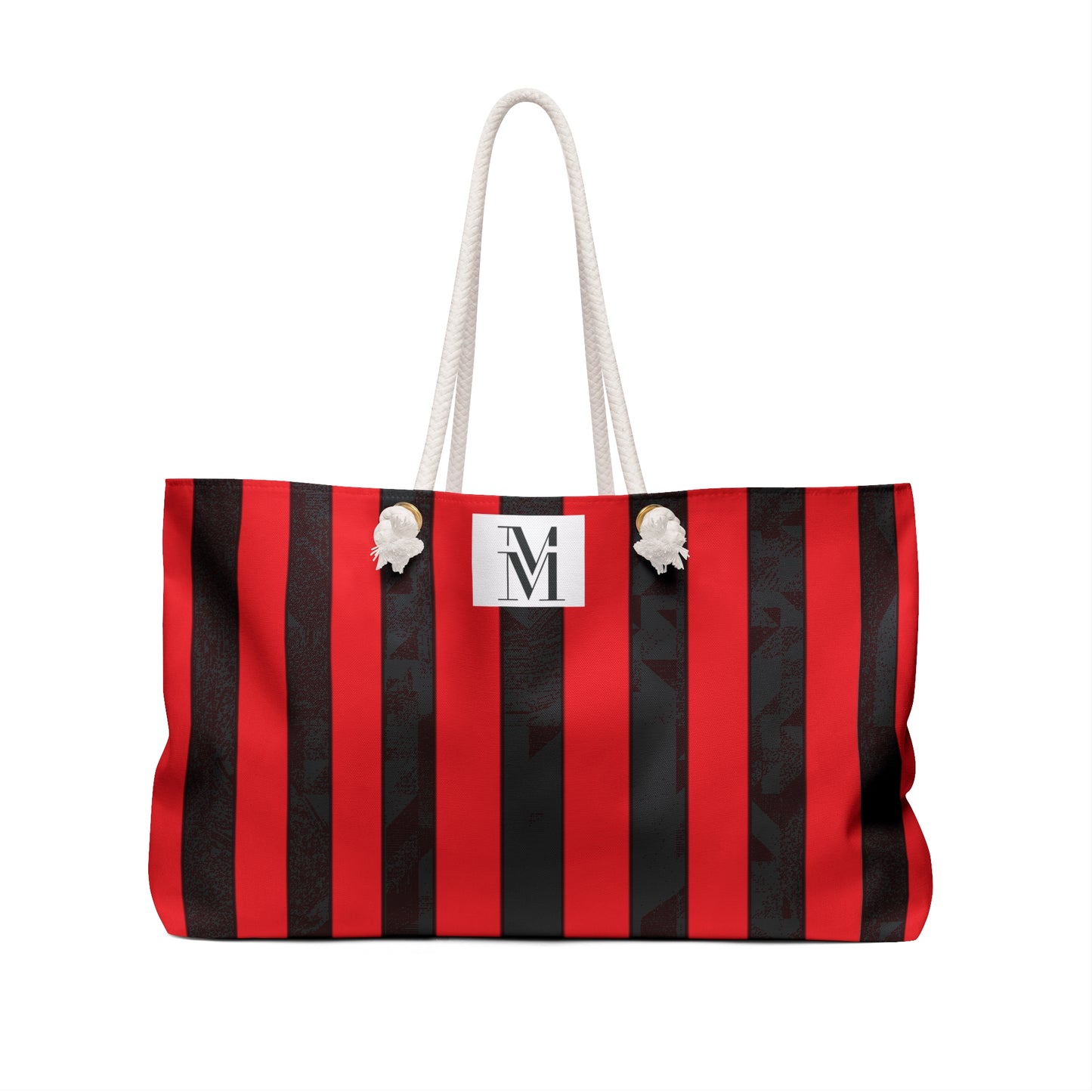Mss Mia Red/Black Stripe Weekender Bag