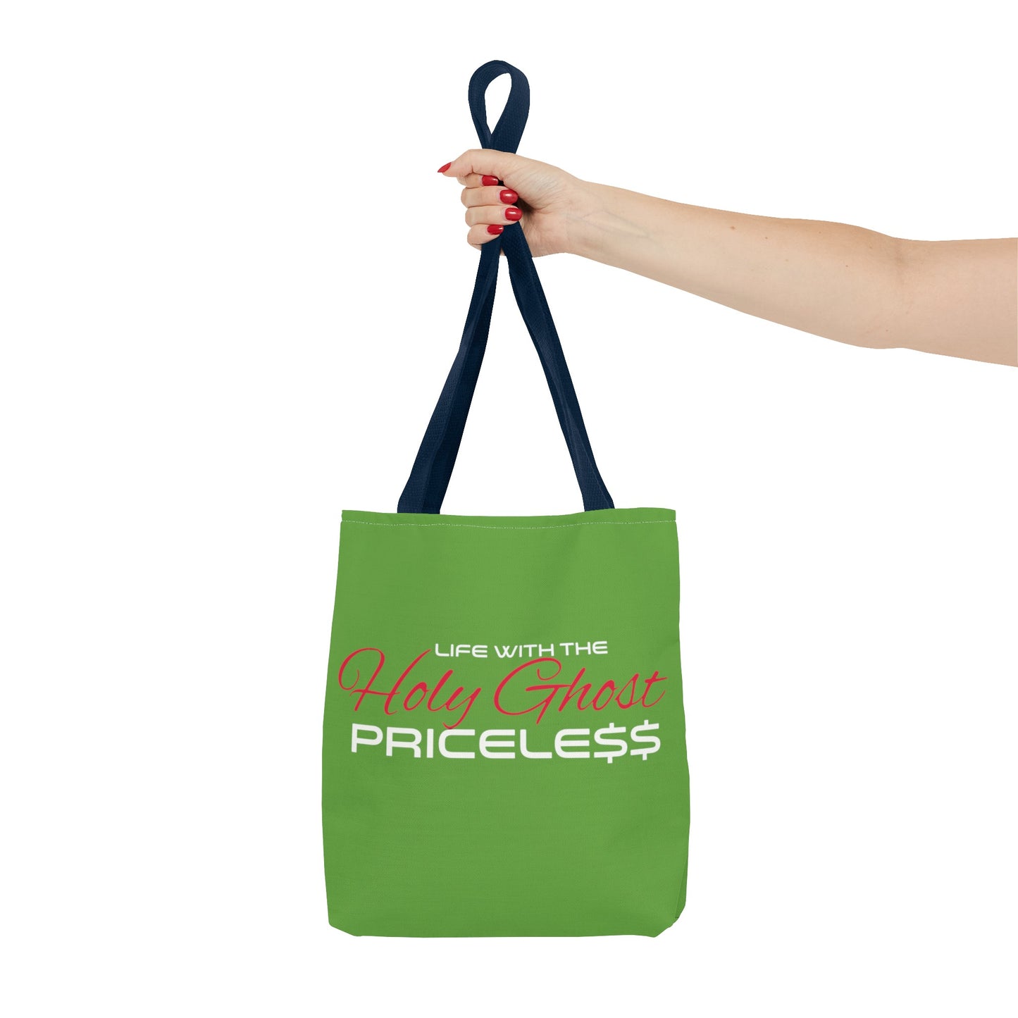 Collection A “Holy Ghost PRICELESS “ Green Tote Bag