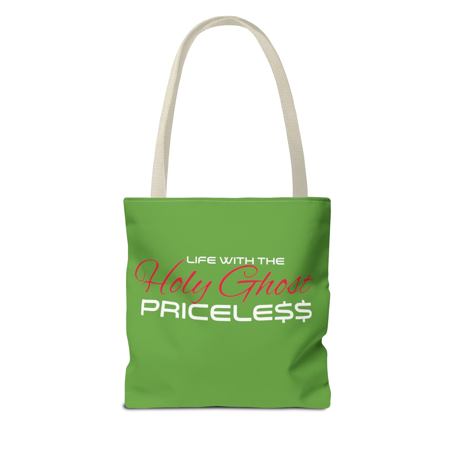 Collection A “Holy Ghost PRICELESS “ Green Tote Bag