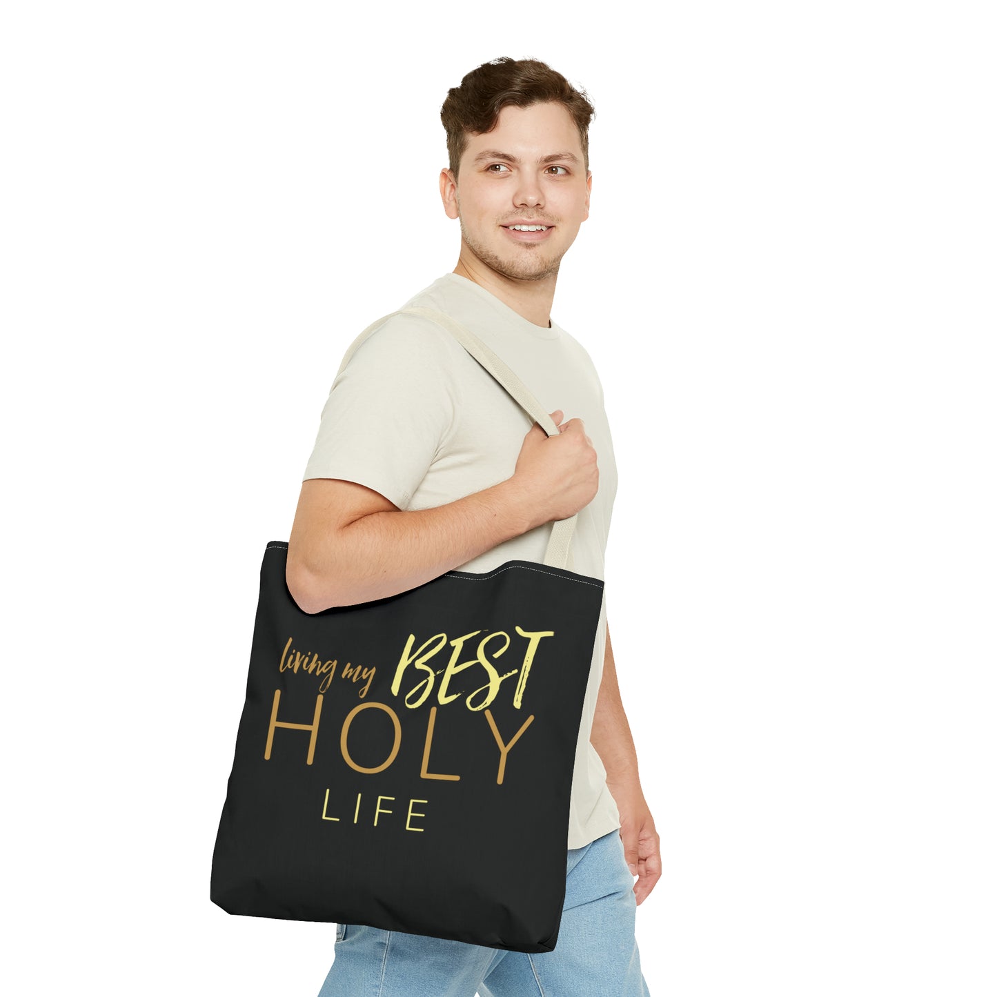 Collection A: “HOLYlife” Black Tote Bag