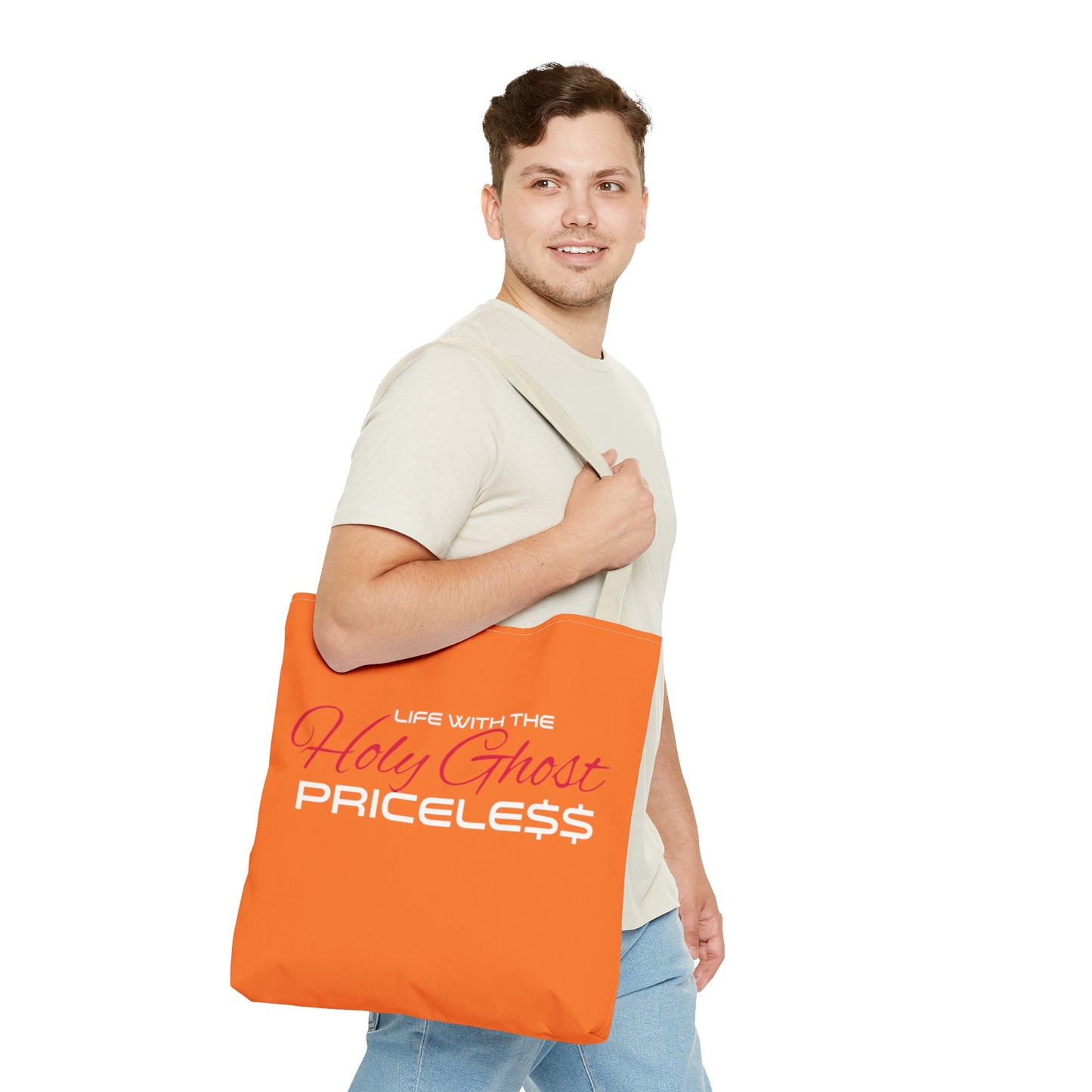 Collection A “Holy Ghost PRICELESS” Orange Tote Bag