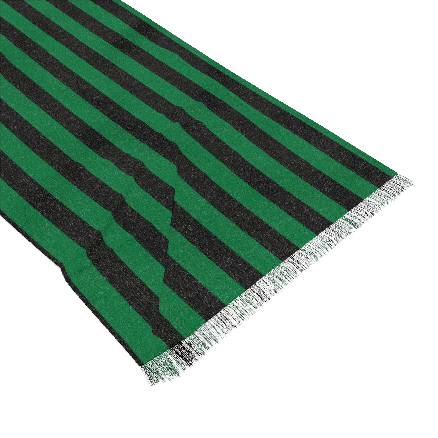 MssMia Dark Green w/ Black Stripe Light Scarf