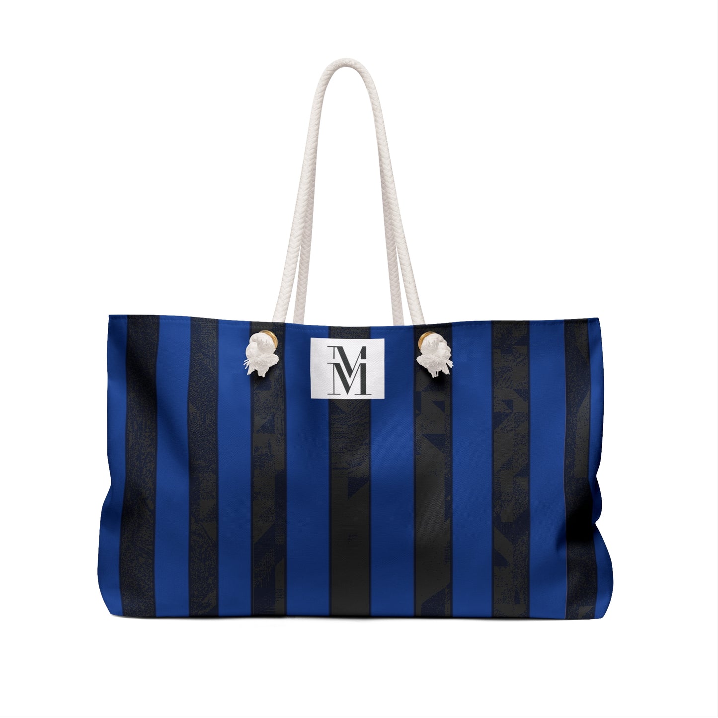 Mss Mia Dark Blue/Black Stripe Weekender Bag