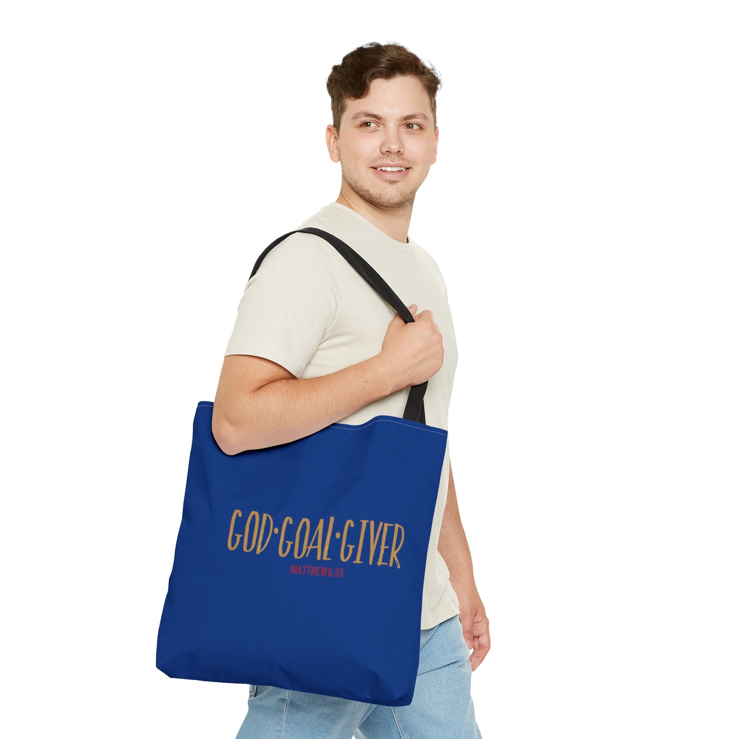 “Goal Giver” Dark Blue Tote Bag