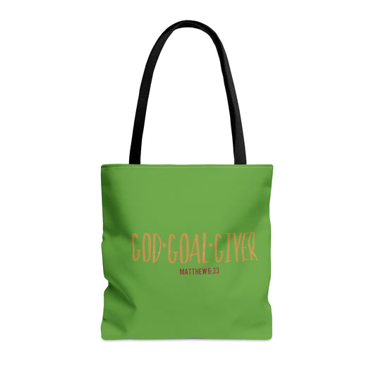 “Goal Giver” Light Green Tote Bag