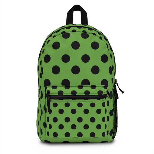 Mss Mia Light Green W/Black Polka Backpack