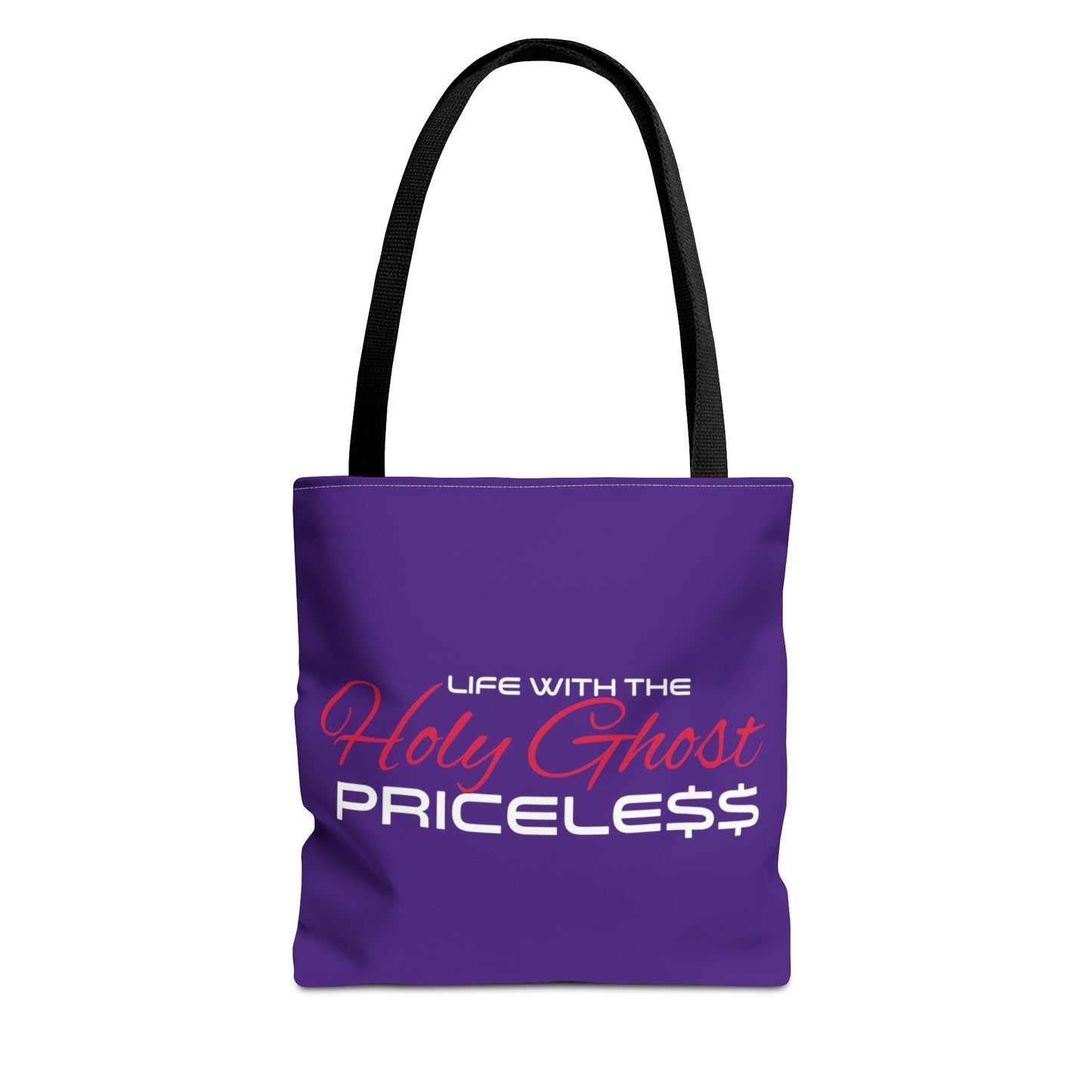 Collection A “Holy Ghost PRICELESS” Purple Tote Bag