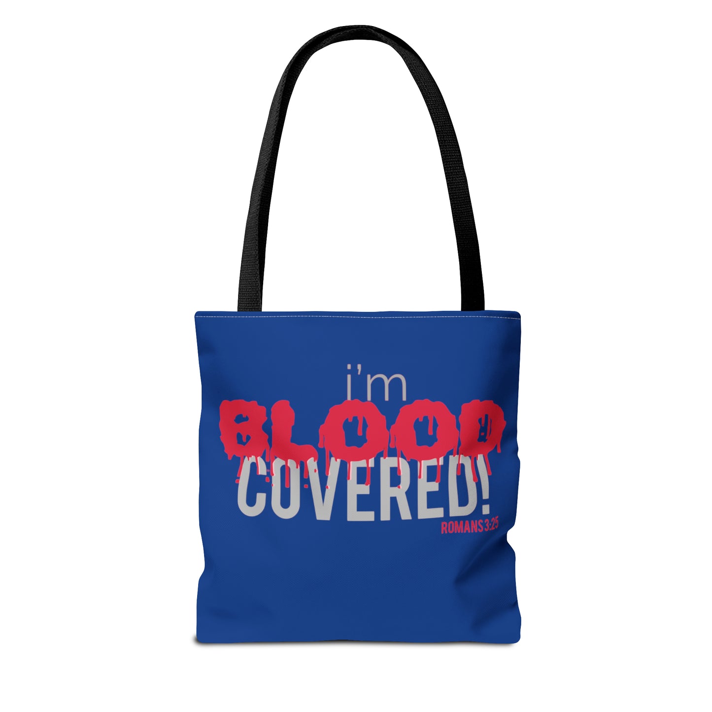 Collection B: “BLOOD Covered” Blue Tote Bag