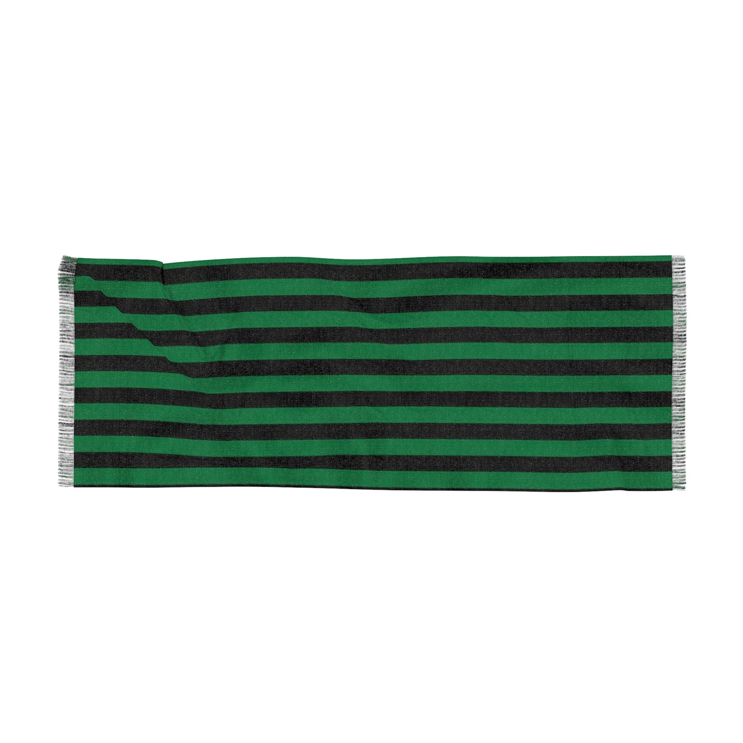 MssMia Dark Green w/ Black Stripe Light Scarf