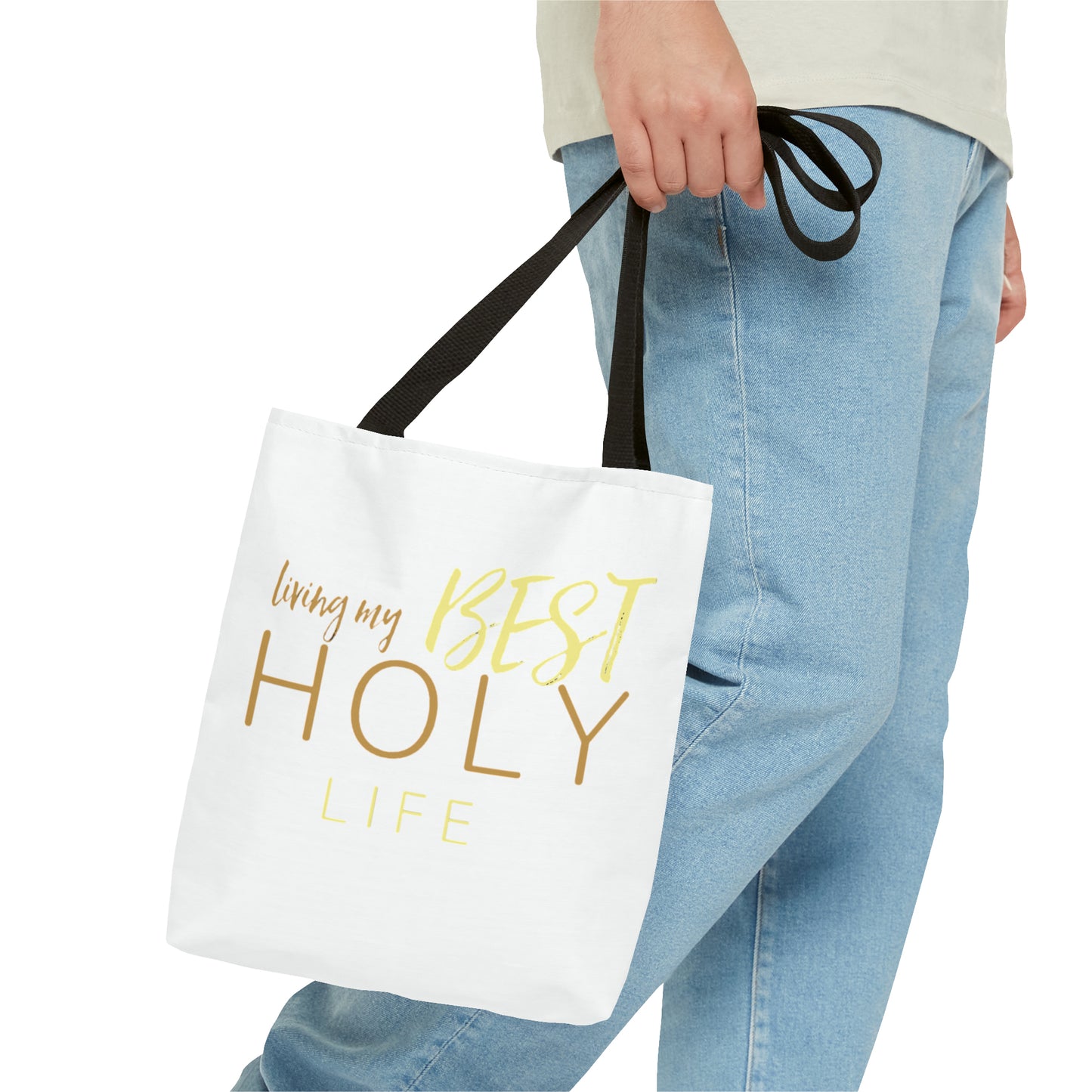 Collection A: “HOLYlife” White Tote Bag