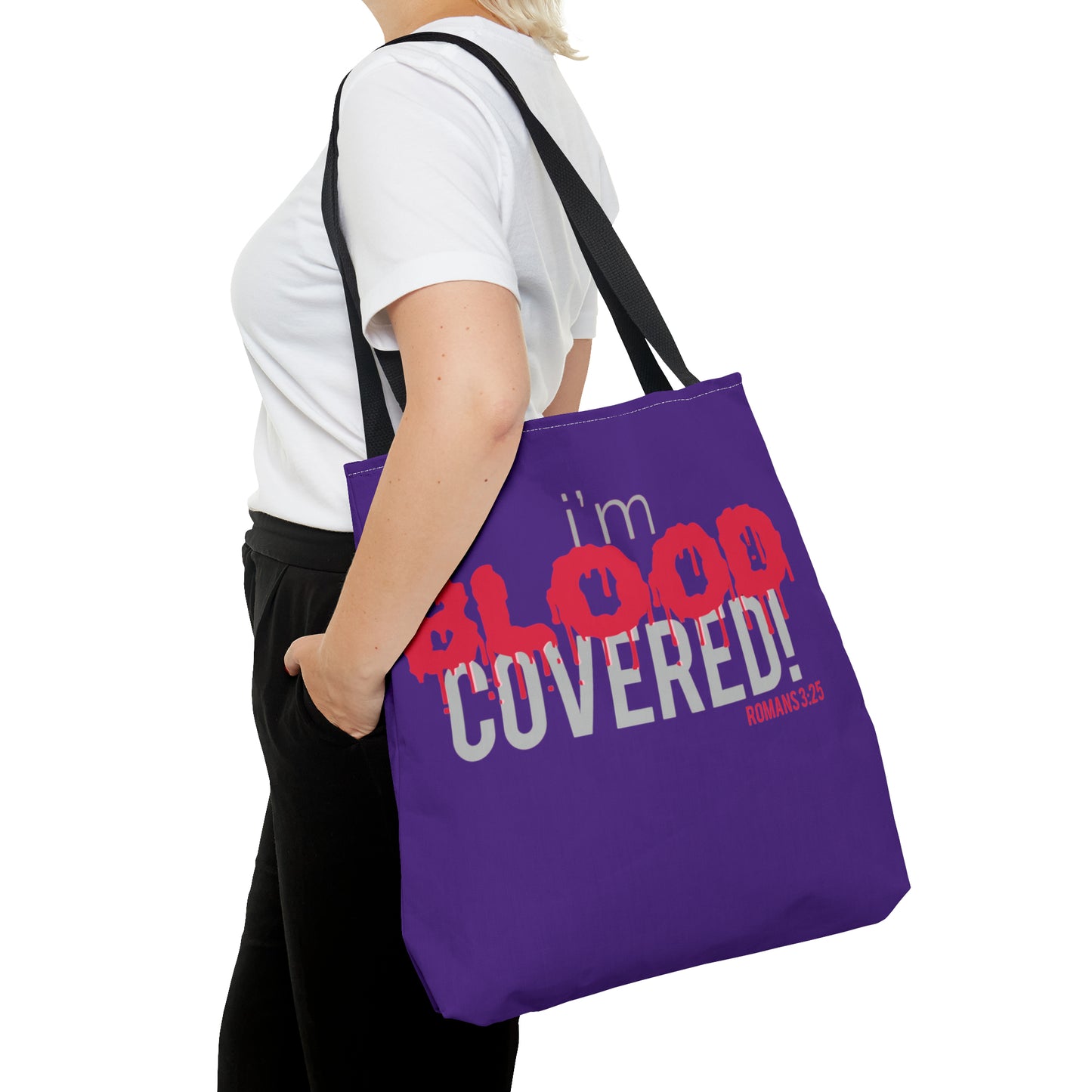 Collection B: “BLOOD Covered” Purple Tote Bag