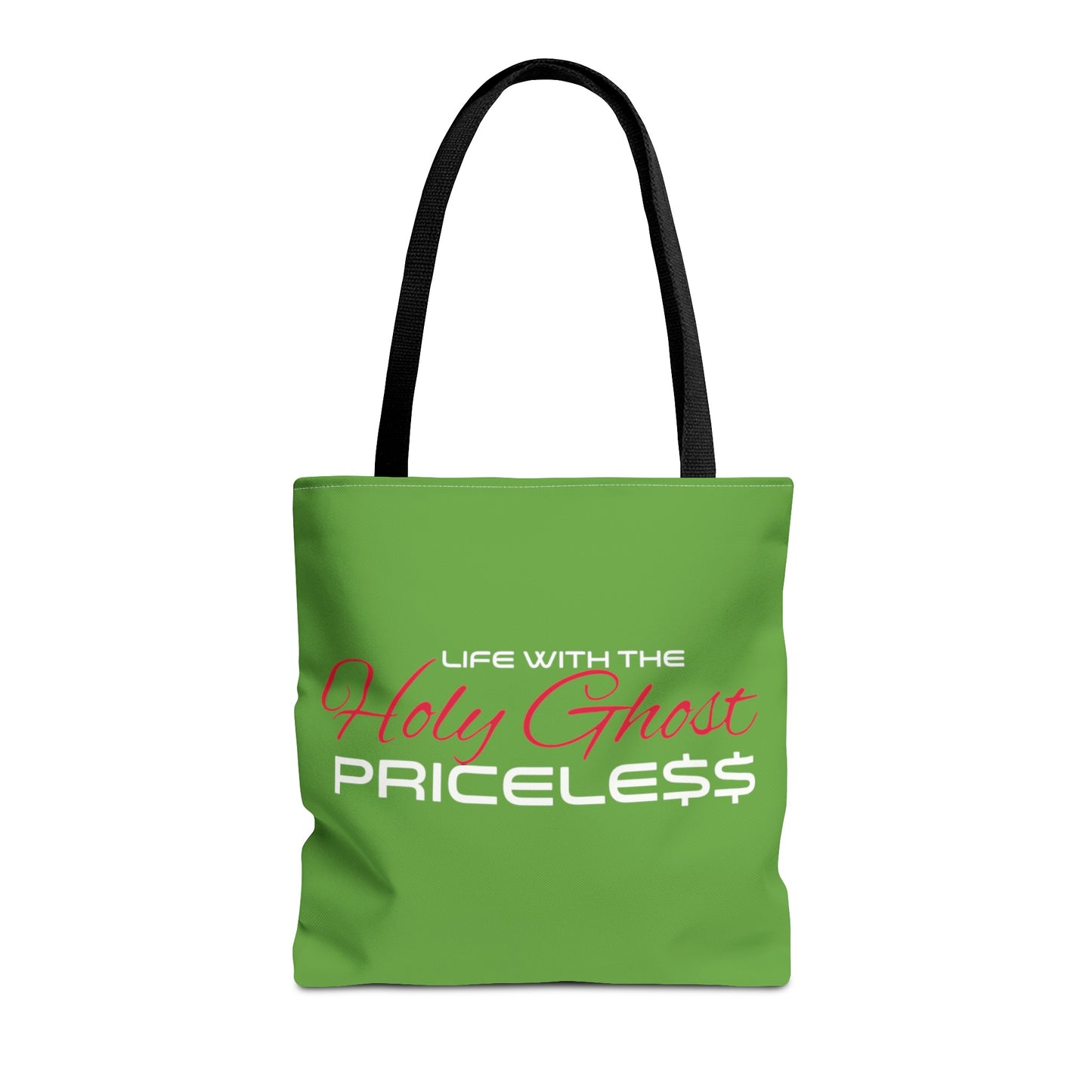 Collection A “Holy Ghost PRICELESS “ Green Tote Bag