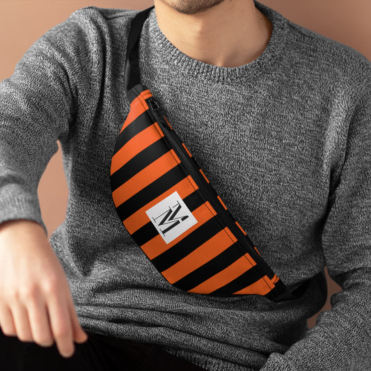 Mss Mia Orange w/Black Rugby Stripe Fanny Pack