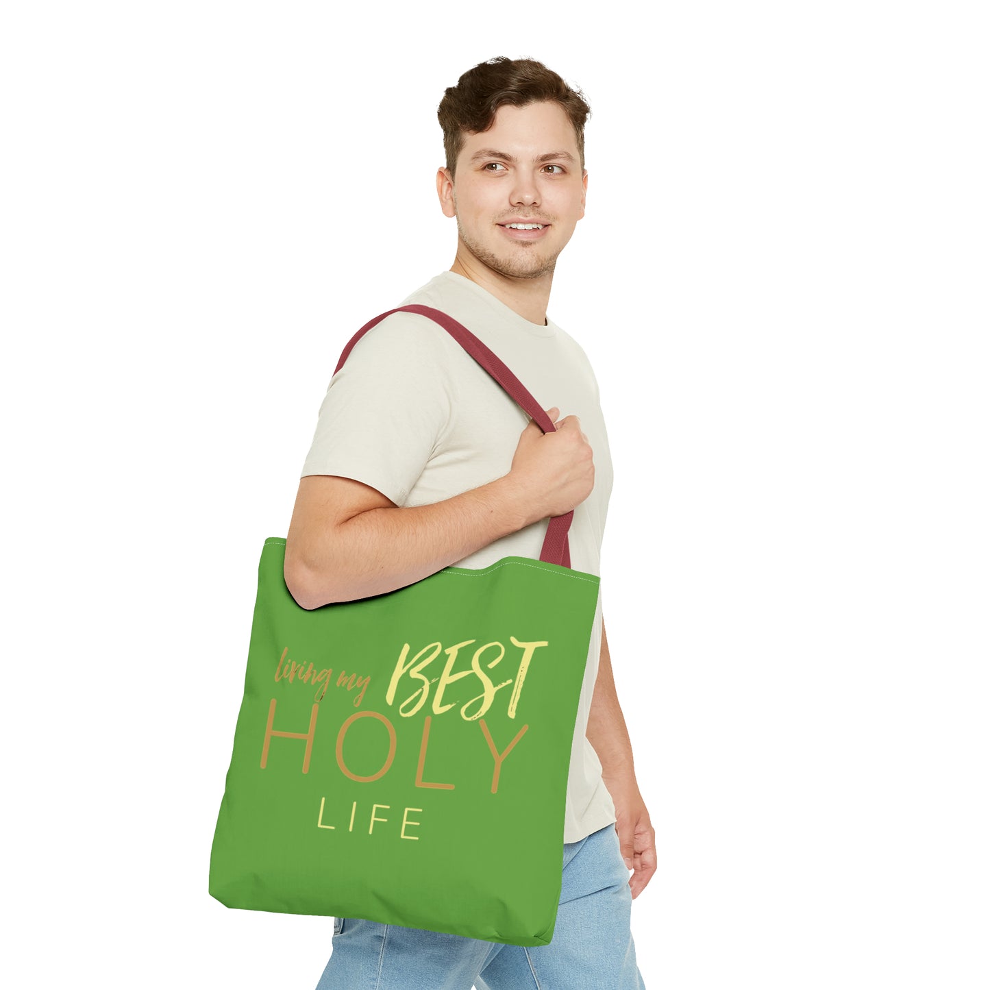 Collection A: “HOLYlife” Green Tote Bag