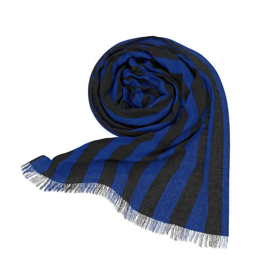 MssMia Dark Blue w/ Black Stripe Light Scarf