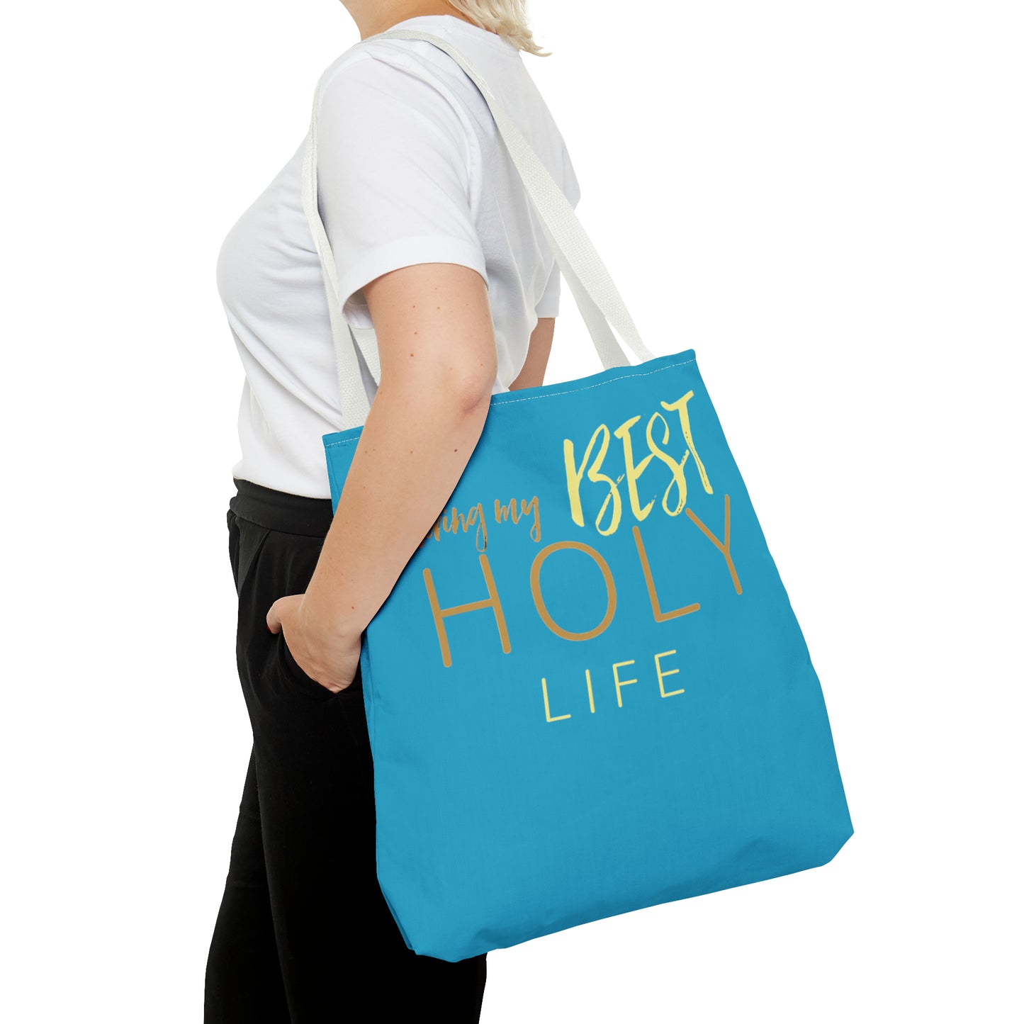 Collection A: “HOLYlife” Blue Tote Bag