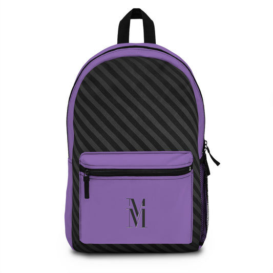 Mss Mia Purple w/Black Diagonal Stripe Backpack
