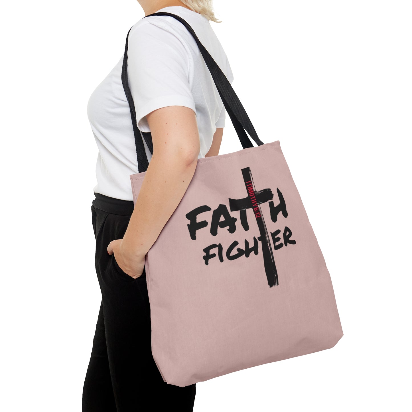 Collection A: “Faith Fighter” MM Pink Tote Bag