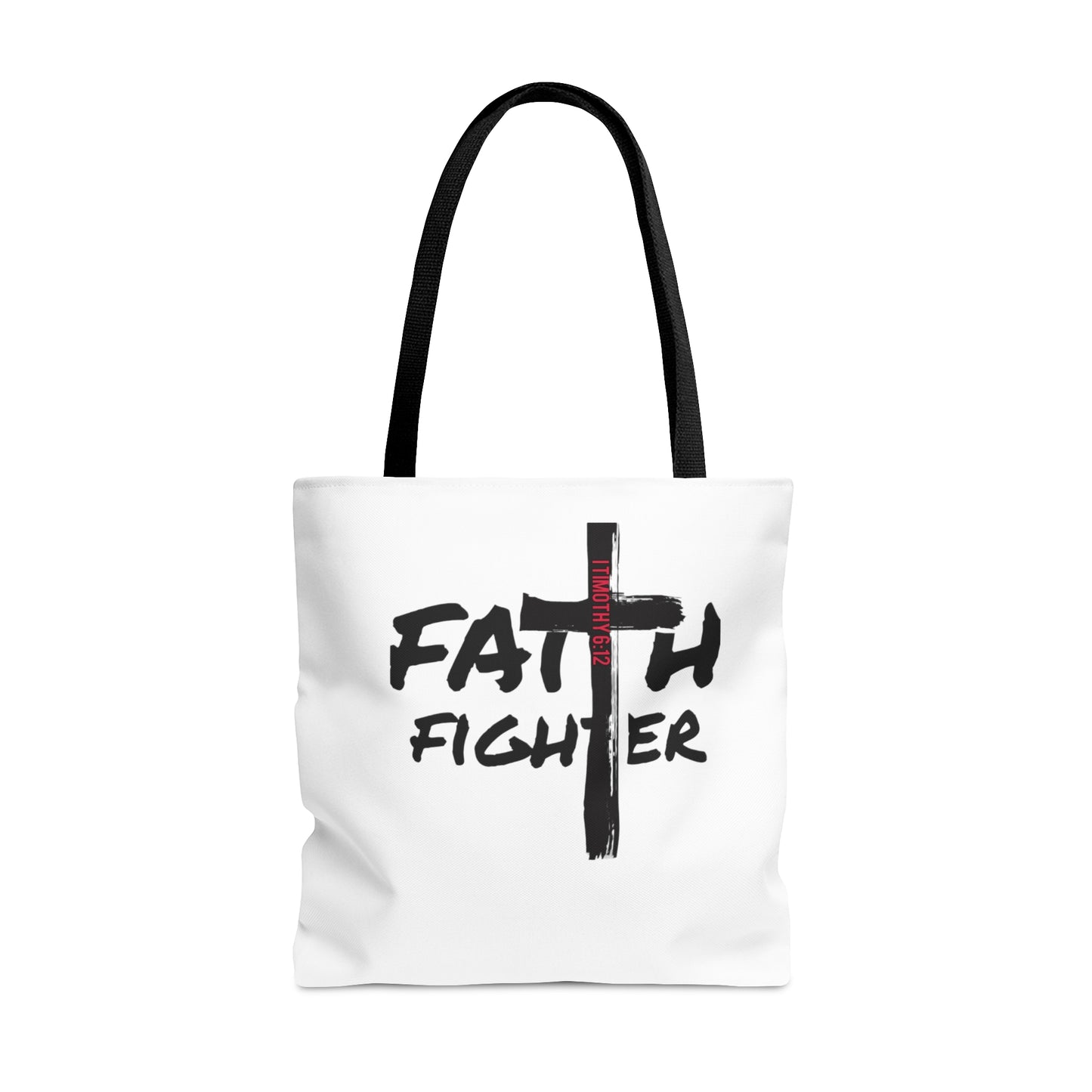 Collection A: “Faith Fighter” White Tote Bag