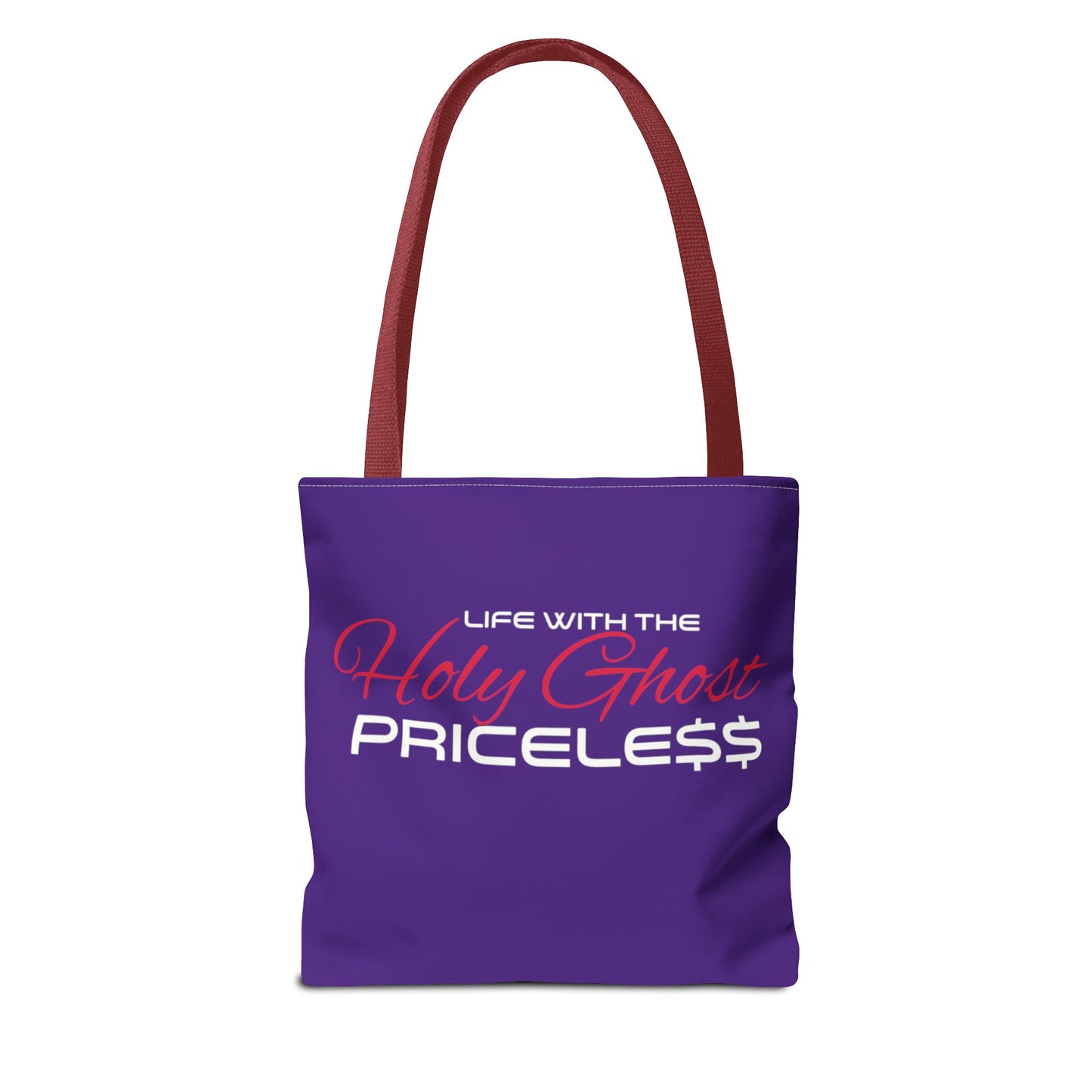 Collection A “Holy Ghost PRICELESS” Purple Tote Bag