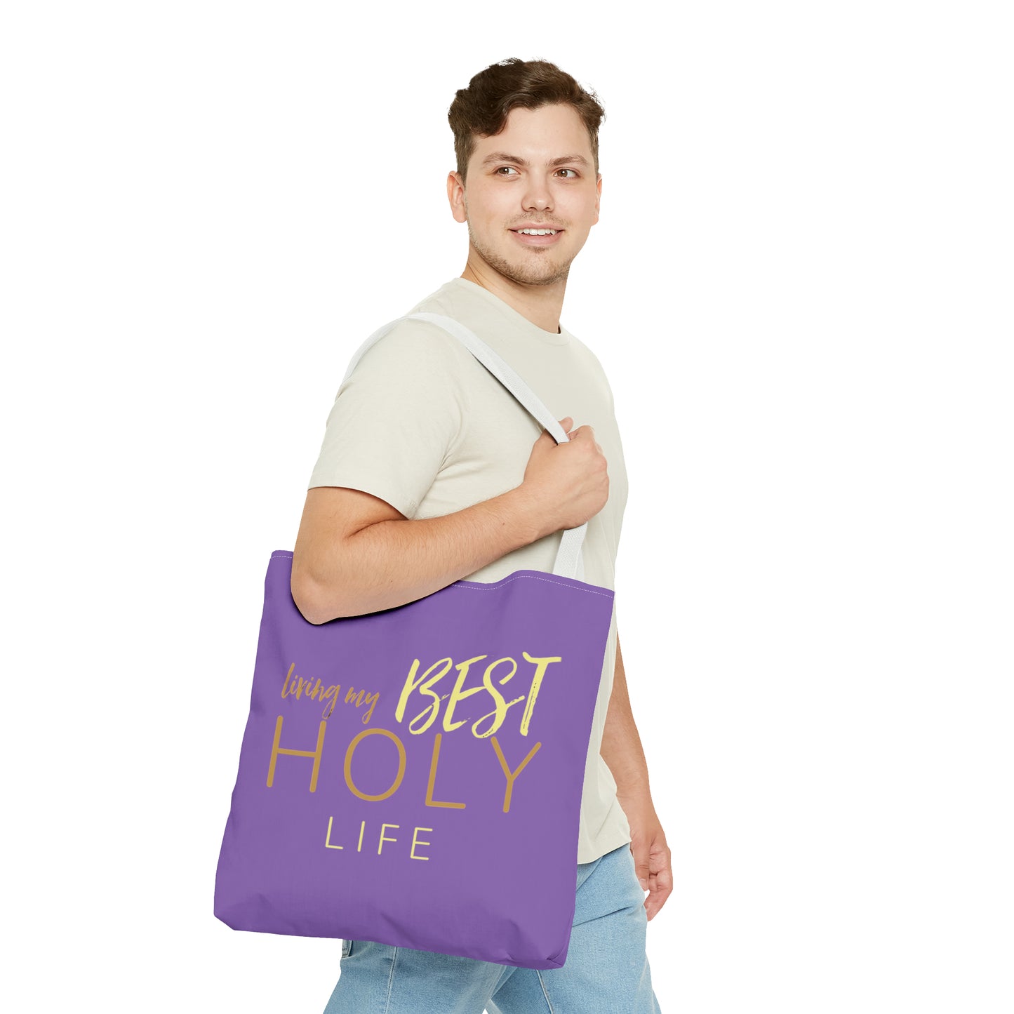 Collection A: “HOLYlife” Purple Tote Bag