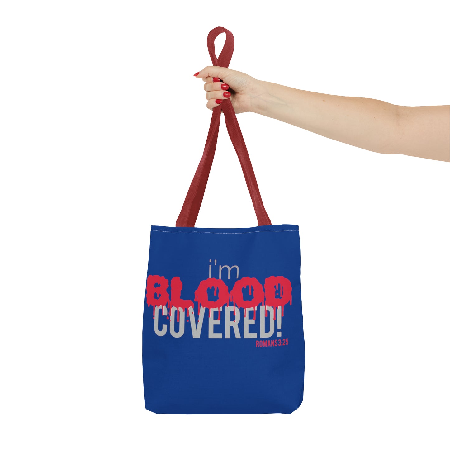 Collection B: “BLOOD Covered” Blue Tote Bag