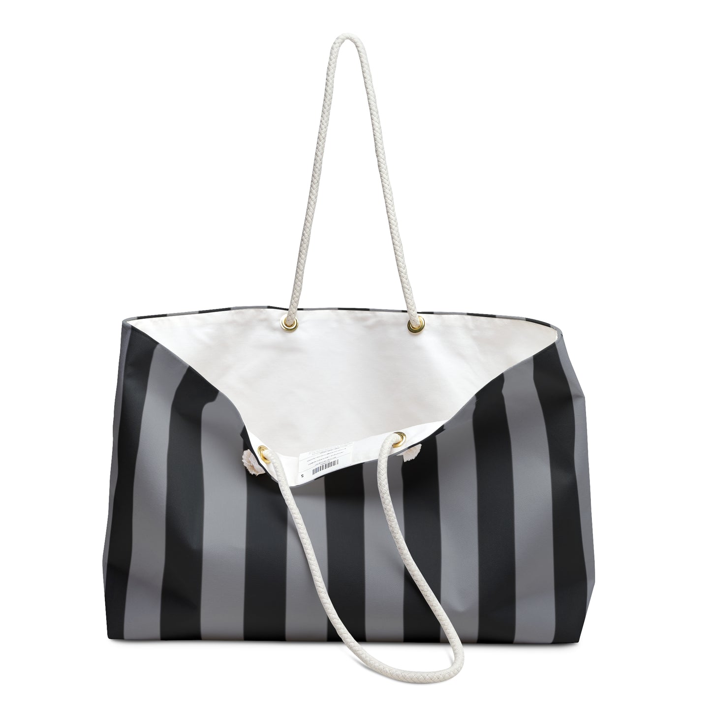 Mss Mia Grey/ Black Stripe Weekender Bag