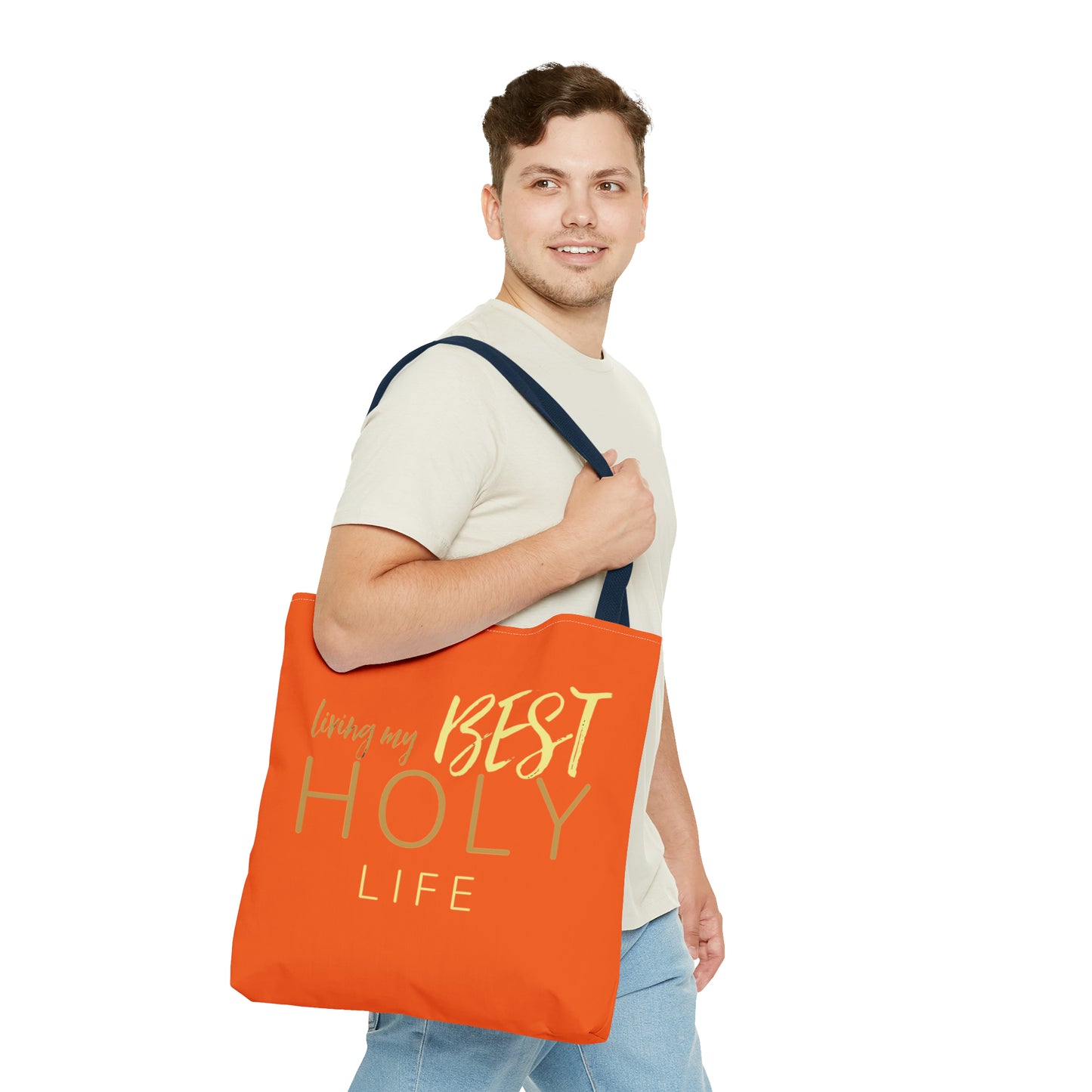 Collection A: “HOLYlife” Orange Tote Bag