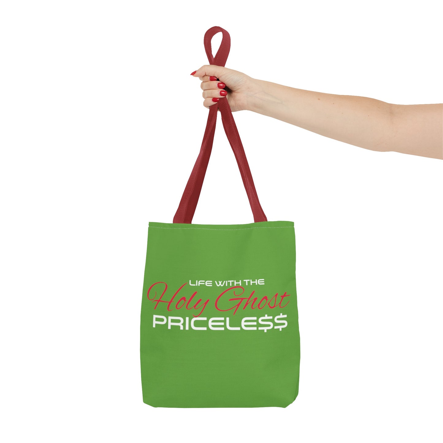 Collection A “Holy Ghost PRICELESS “ Green Tote Bag