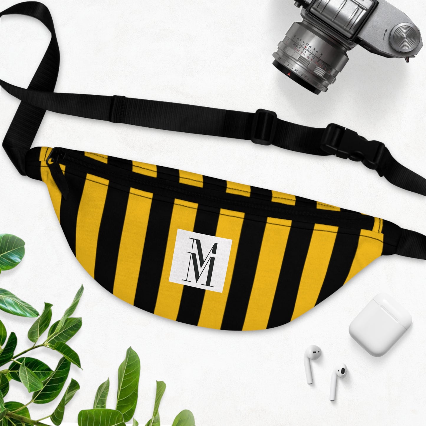 Mss Mia Yellow w/Black Rugby Stripe Fanny Pack