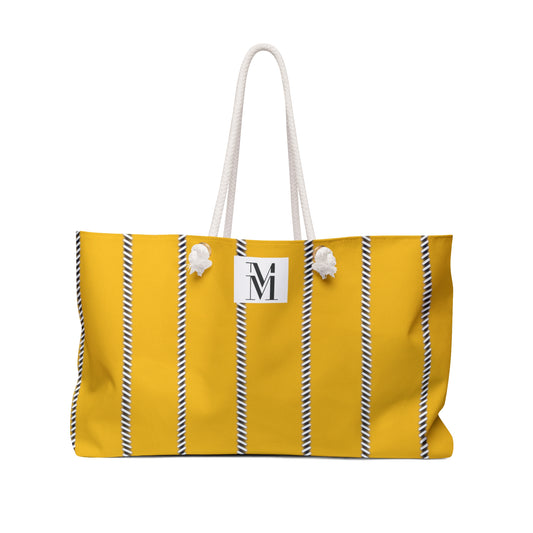 Mss Mia Yellow Pinstripe Weekender