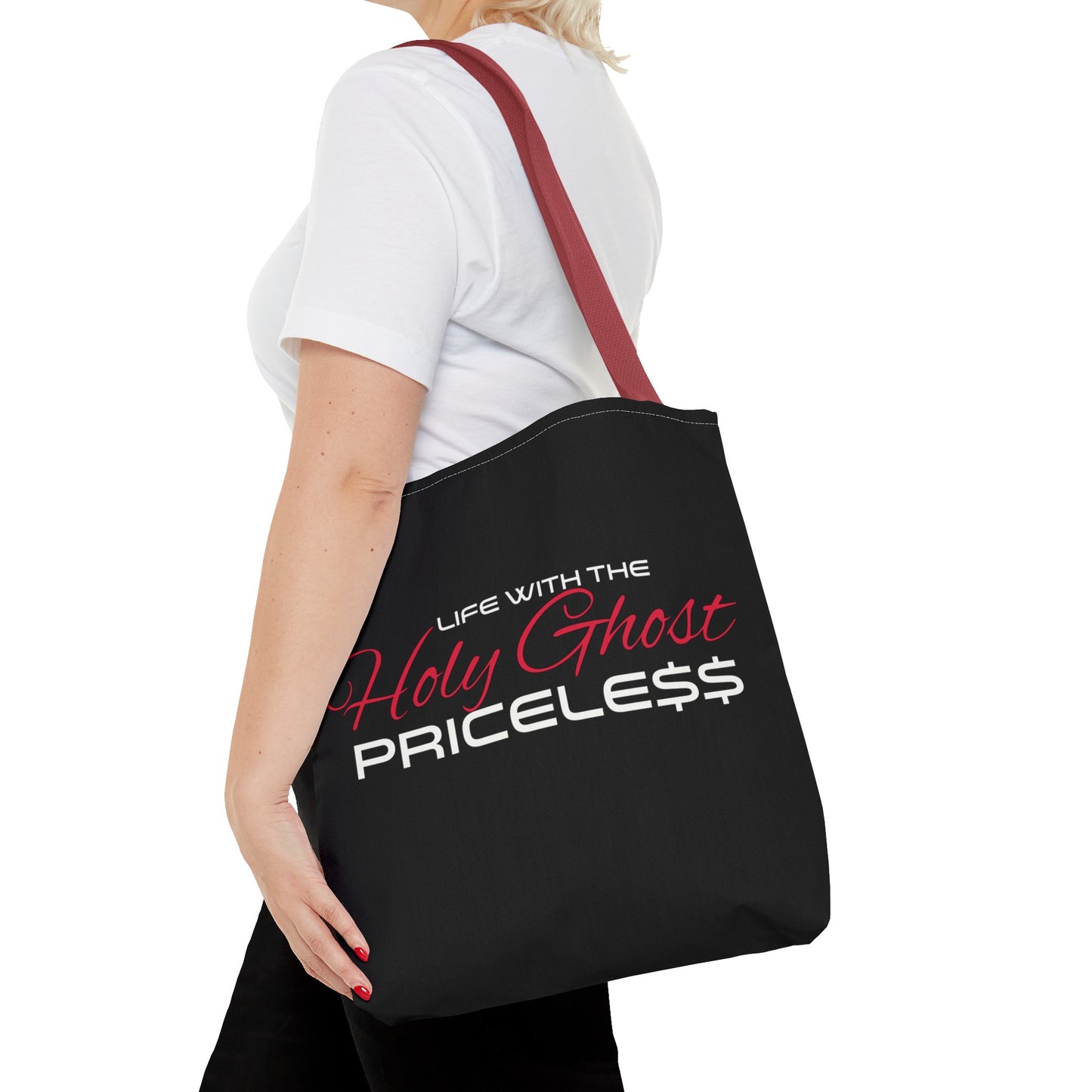 Collection A “Holy Ghost PRICELESS” Black Tote Bag