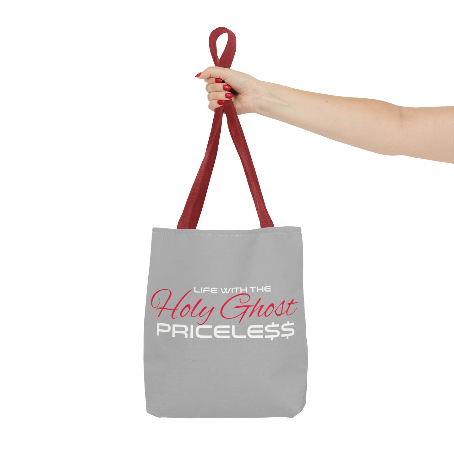 Collection A “Holy Ghost PRICELESS “ Grey Tote Bag