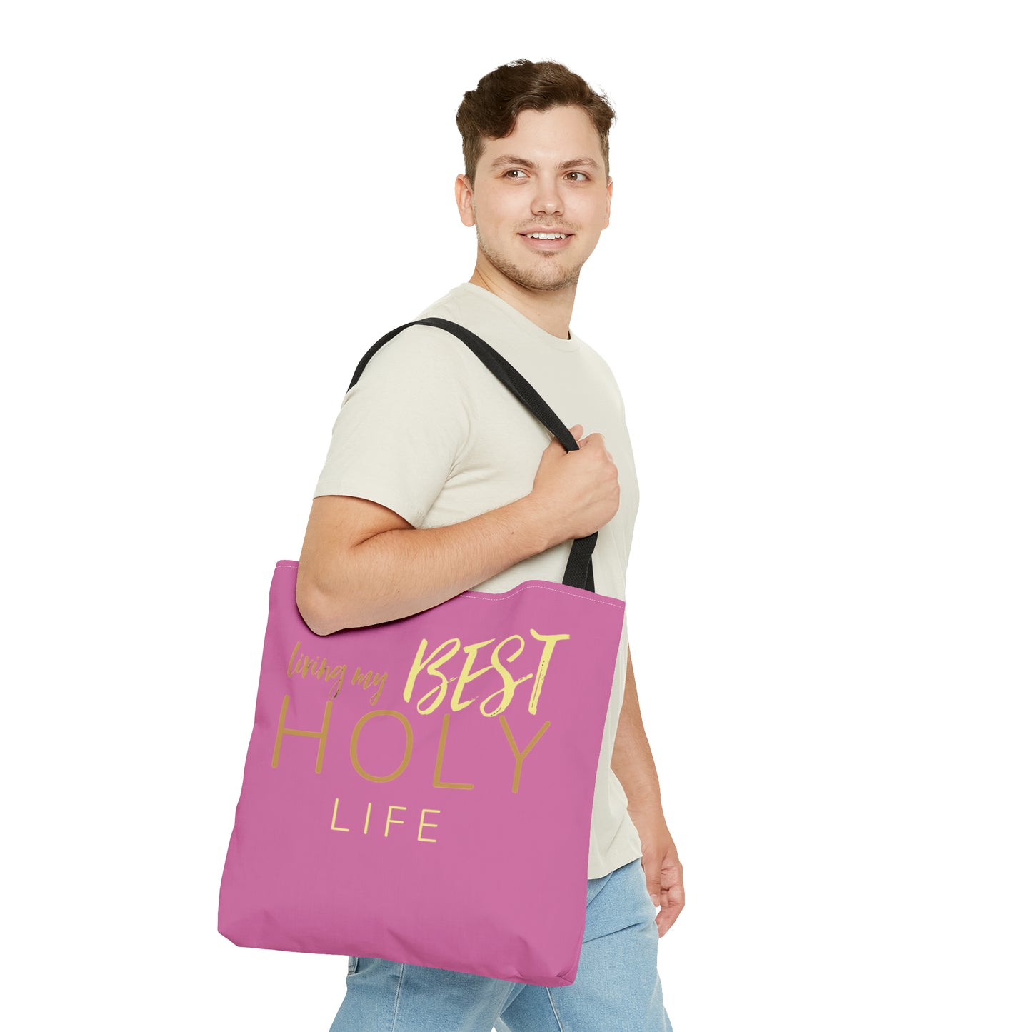 Collection A: “HOLYlife” Pink Tote Bag