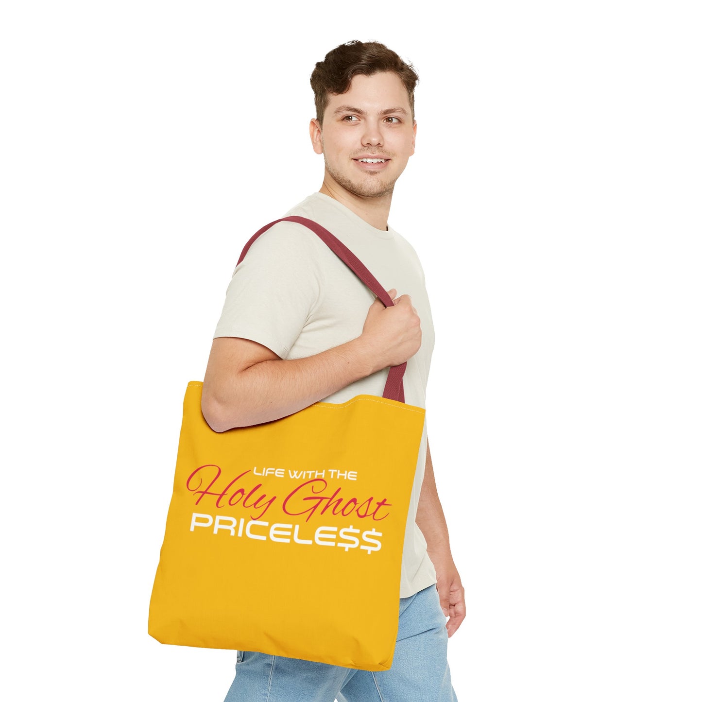 Collection A “Holy Ghost PRICELESS “ Yellow Tote Bag