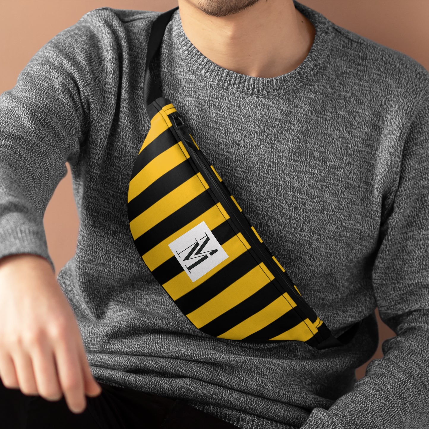 Mss Mia Yellow w/Black Rugby Stripe Fanny Pack