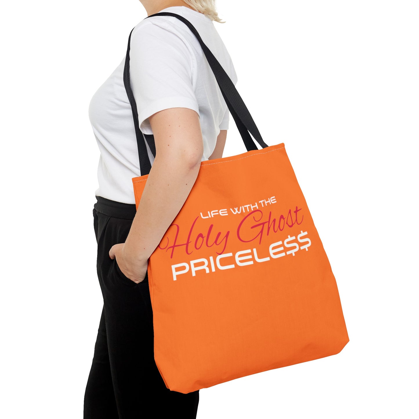 Collection A “Holy Ghost PRICELESS” Orange Tote Bag