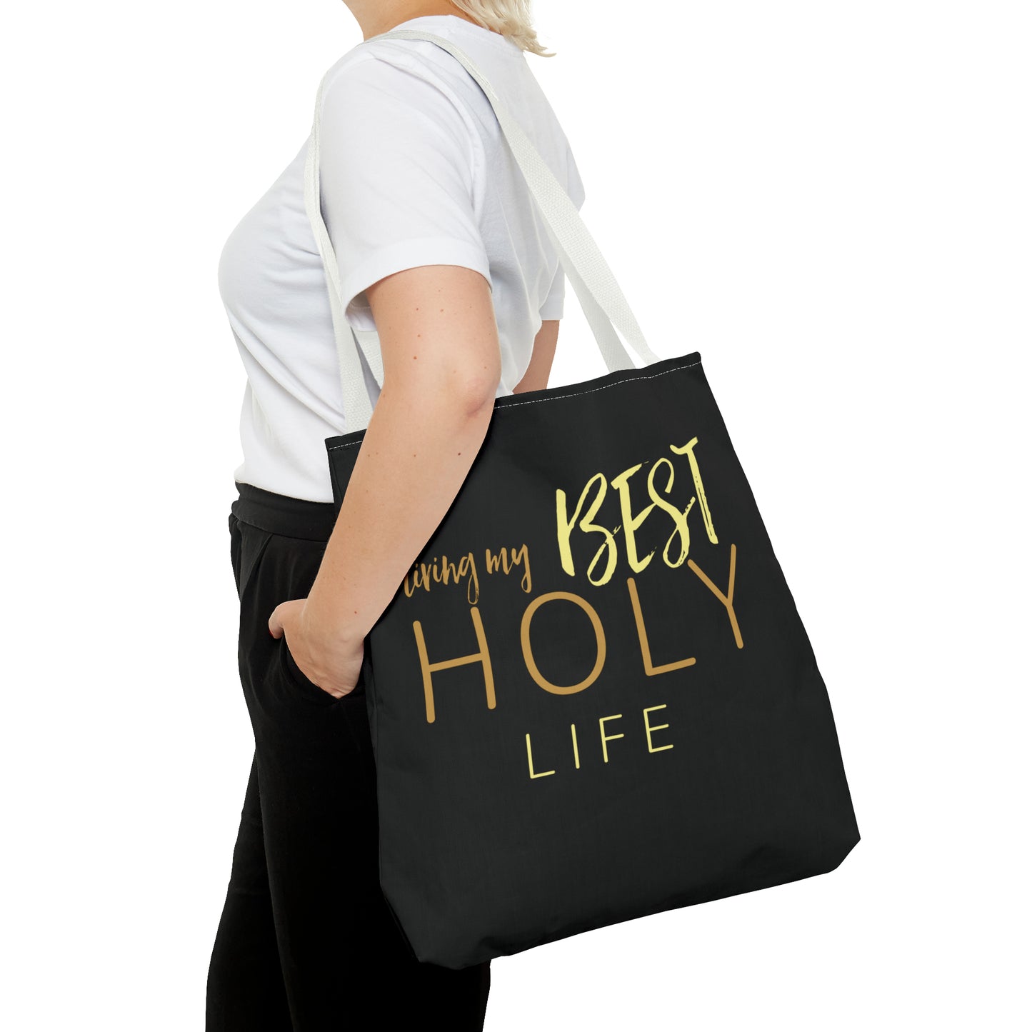 Collection A: “HOLYlife” Black Tote Bag