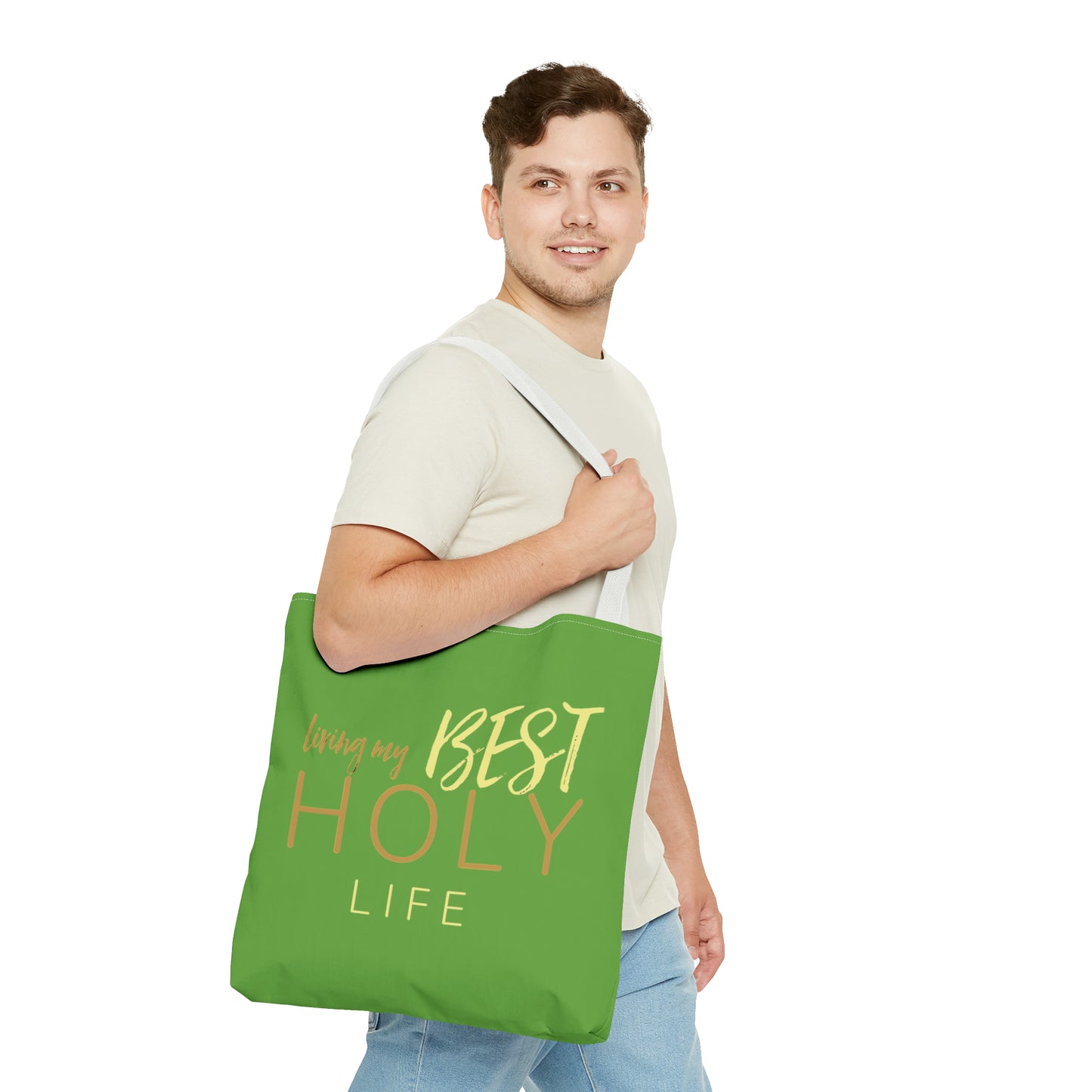 Collection A: “HOLYlife” Green Tote Bag