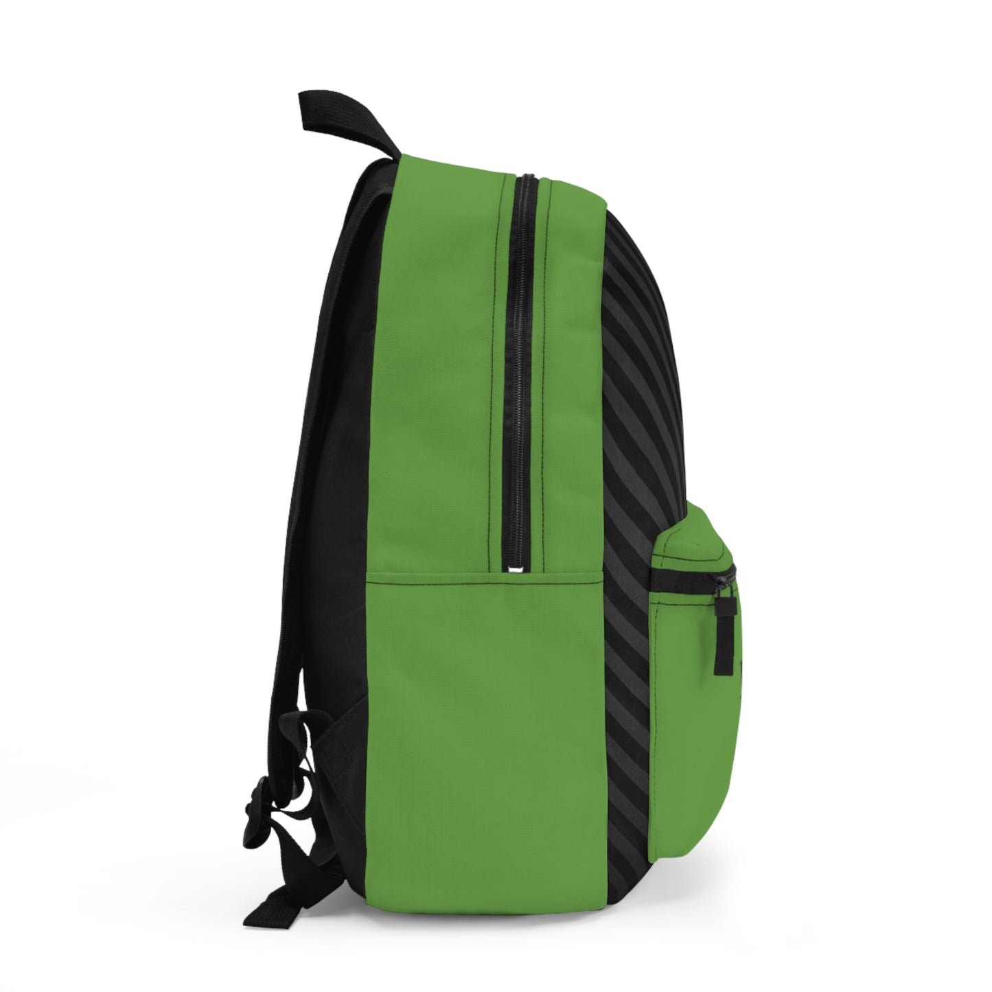 Mss Mia Light Green w/Black Diagonal Stripe Backpack