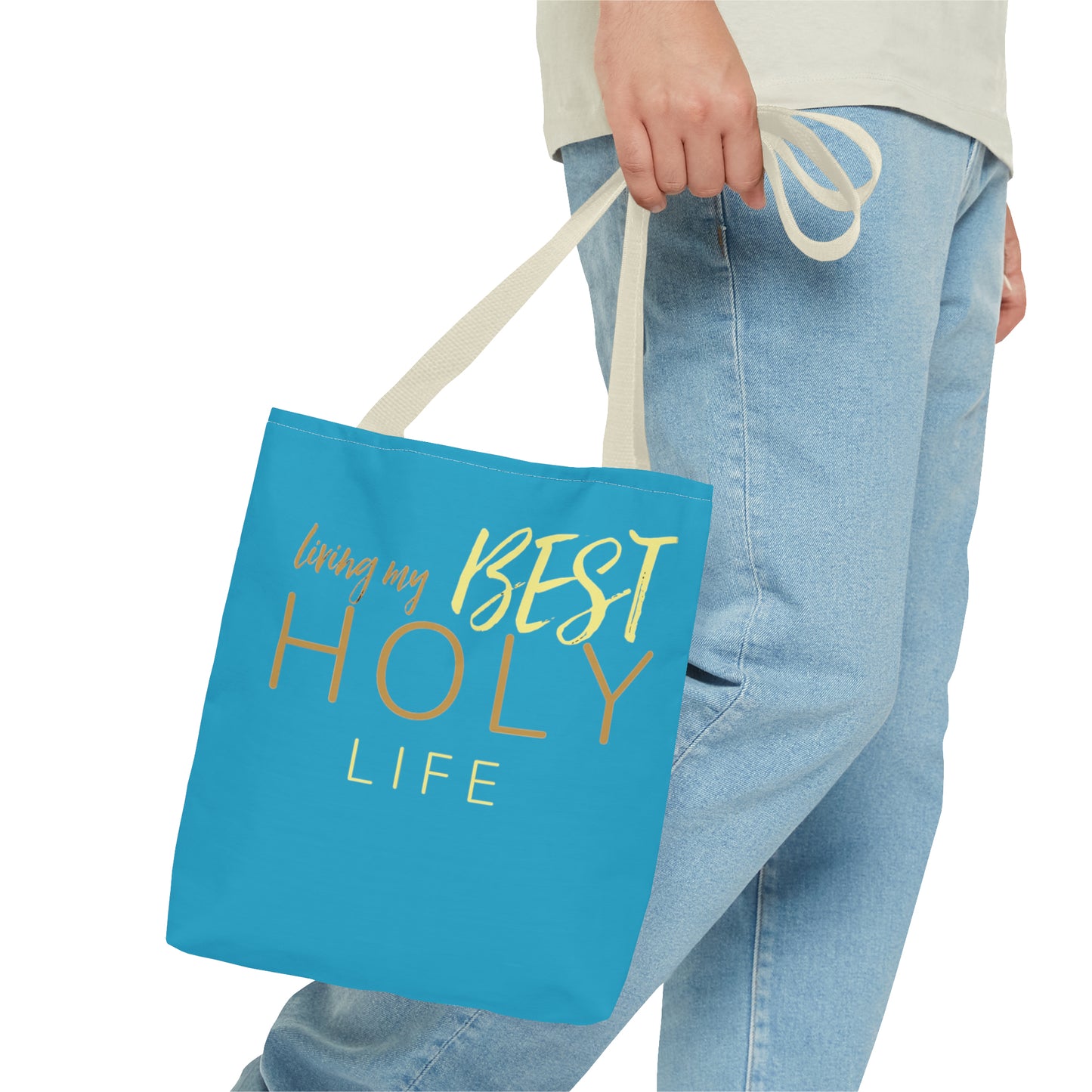 Collection A: “HOLYlife” Blue Tote Bag