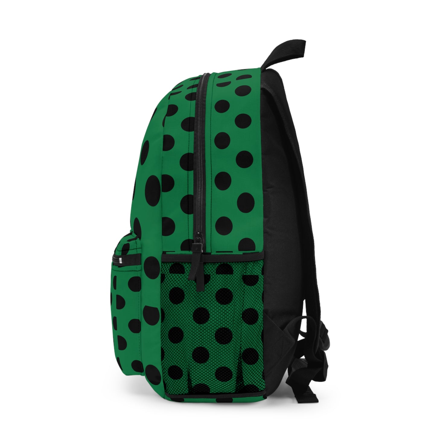 Mss Mia Dark Green W/Black Polka Backpack