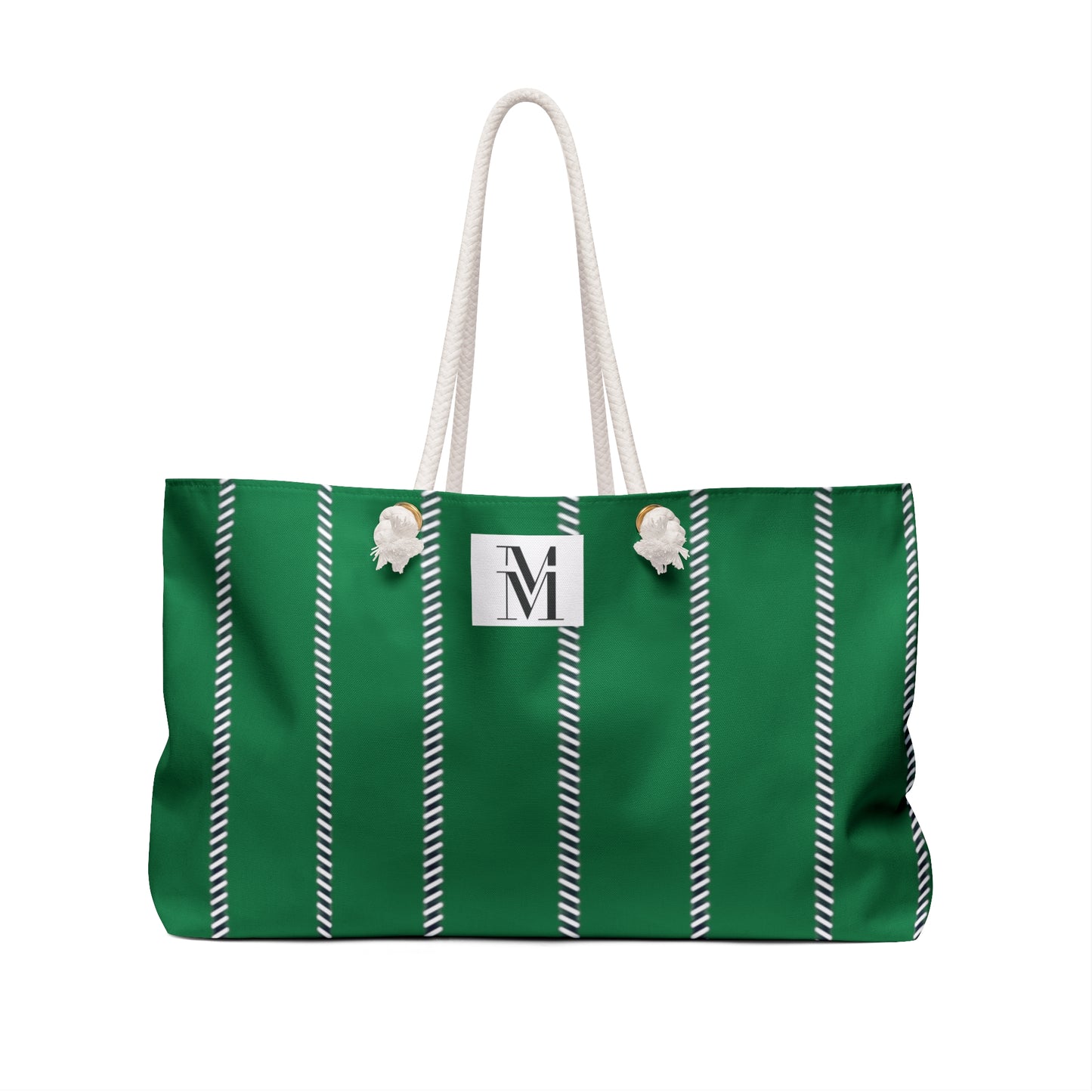 Mss Mia Dark Green Pinstripe Weekender